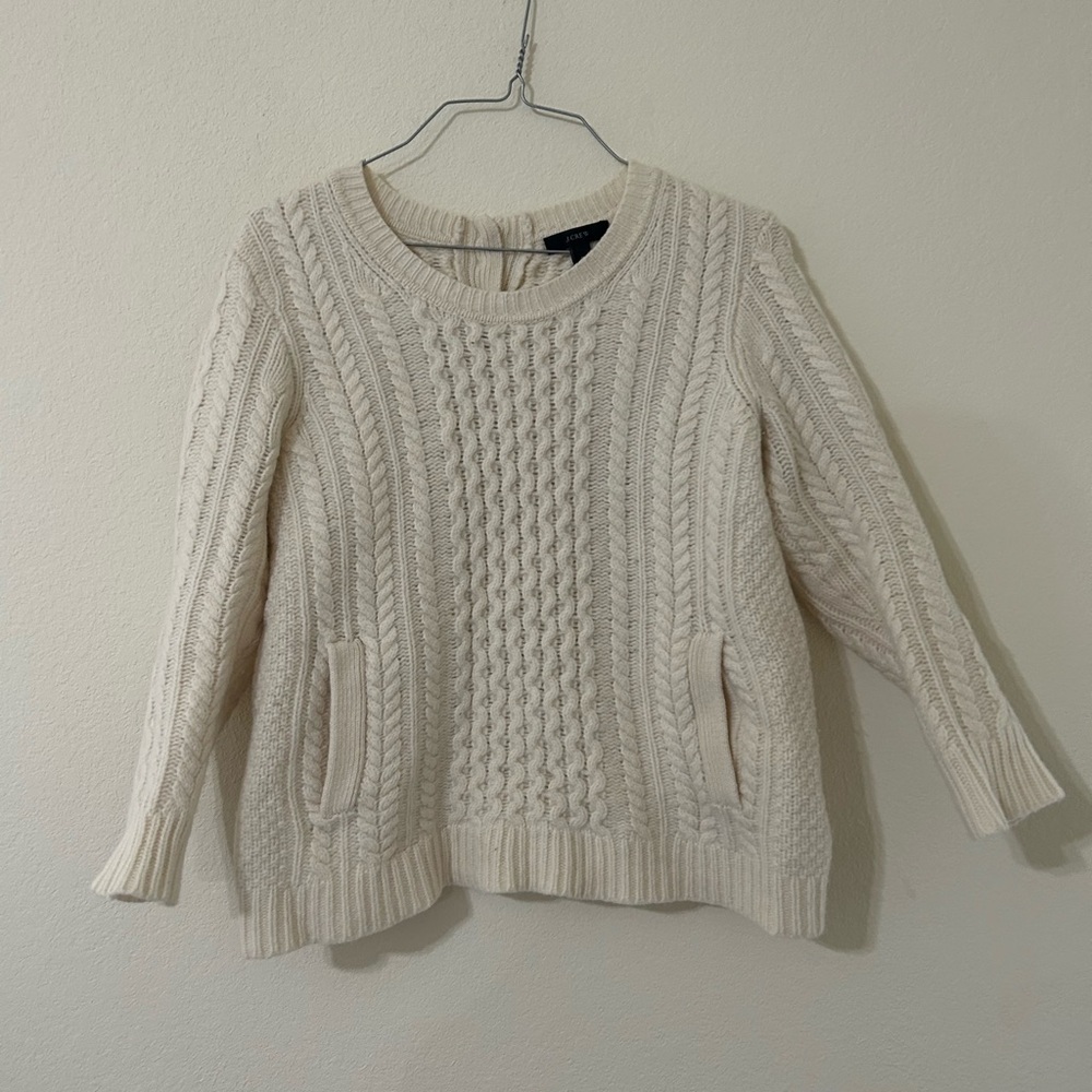 J. Crew Cream Cable Knit Sweater